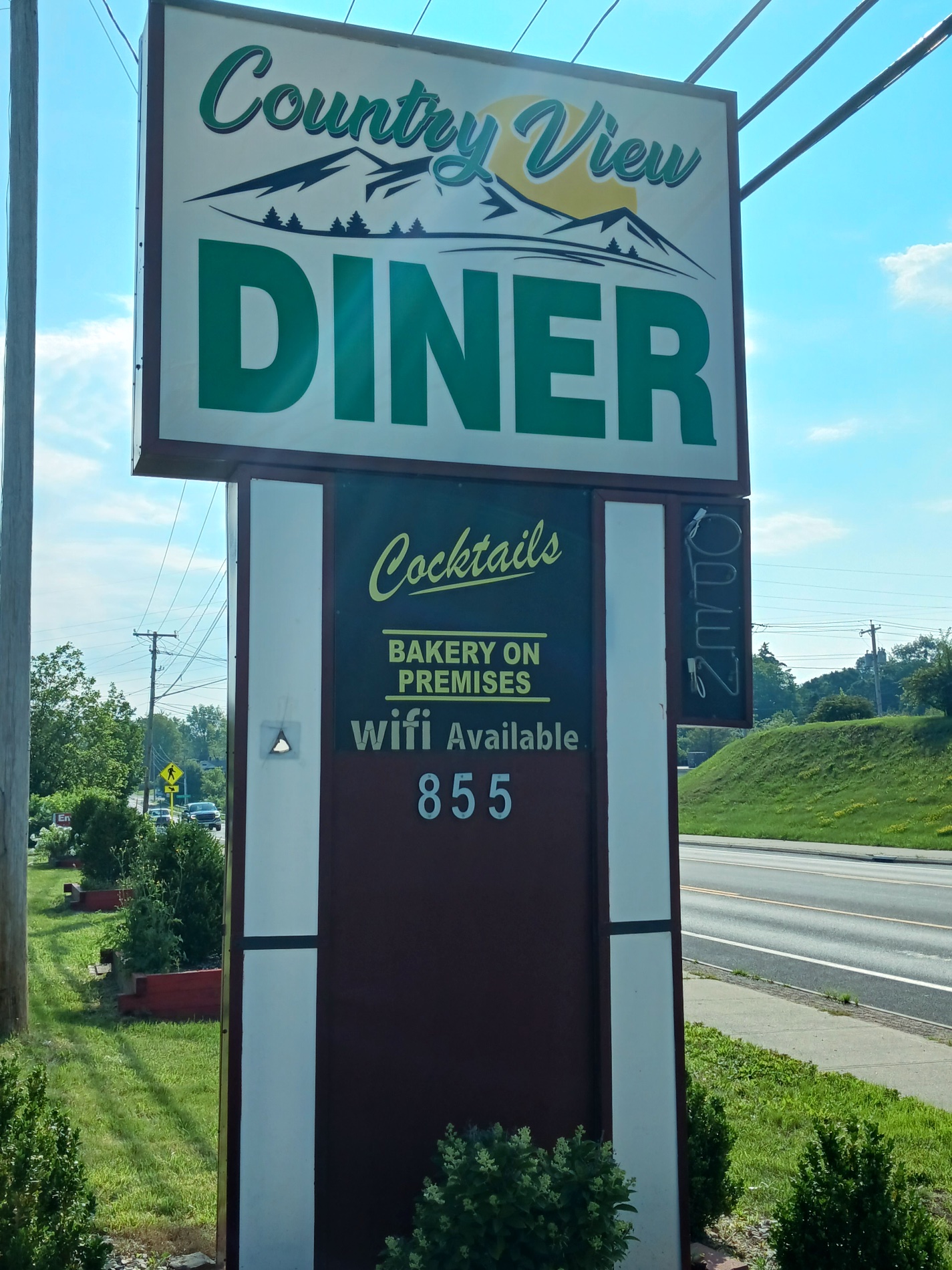 Country View Diner Outside Sign